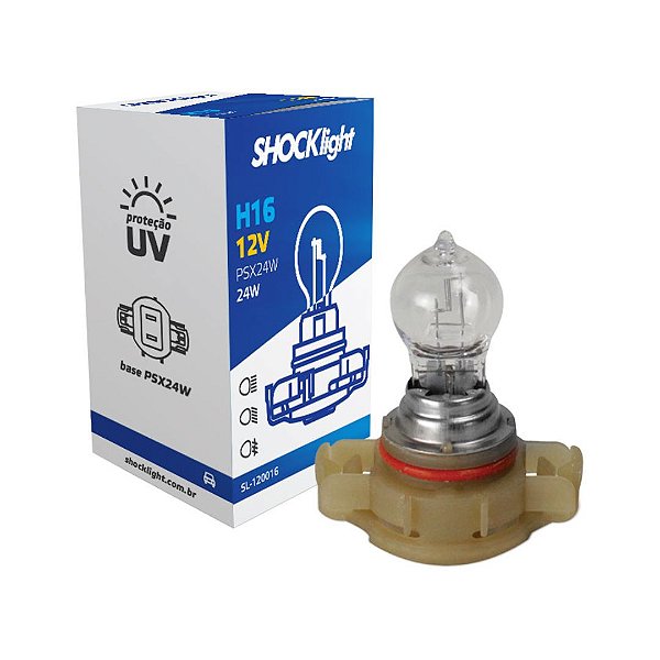 LAMPADA COMUM H16 12V  24W (INDIVIDUAL) -SHOCKLIGHT