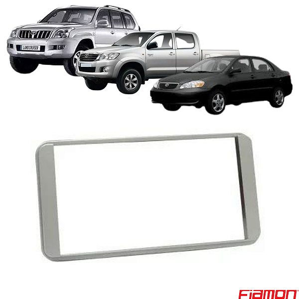 MOLDURA PAINEL 7" COROLLA 03/07 HILUX 05/11 PRATA 2DIN - 2273MD FIAMON (E)