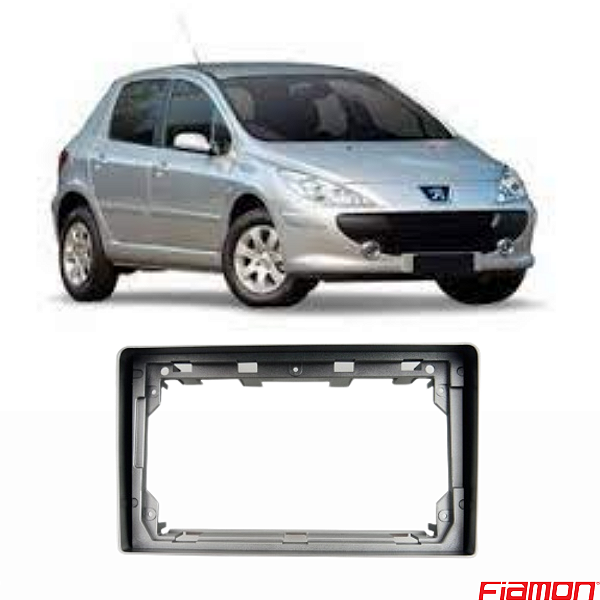 MOLDURA PAINEL 9'' PEUGEOT 307 01/08 2DIN PRATA - 4149MD