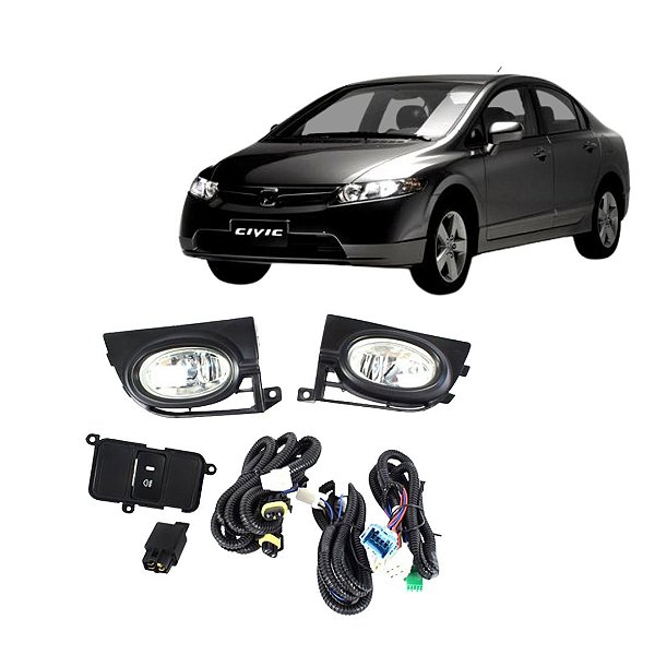 KIT FAROL AUX NEW CIVIC 06/08 MD/PTO BT/ORIG - SHOCKLIGHT