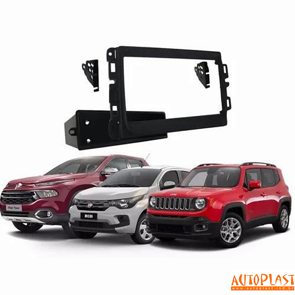 MOLDURA PAINEL MOBI/TORO/RENEGADE BLACK PIAN 1DIN -AP953