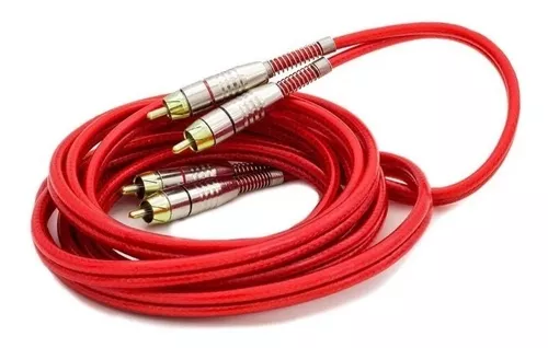 CABO RCA BLINDADO VERMELHO 5M - DLUX