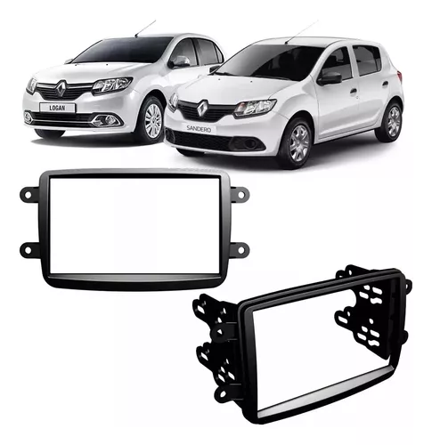 MOLDURA PAINEL 7" DUSTER/ SANDERO 07/15 / LOGAN 07/15 / KWID 17/ CAPTUR 17/ 2DIN PRETA - EXPEX