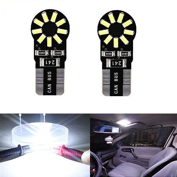 LAMPADA LED T10 PINGO ESMAGADO CAMBUS REDONDA (UN)