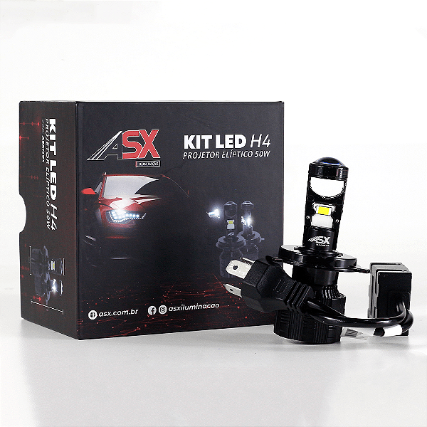LED PROJETOR ELIPTICO H4 7.500 LUMENS 50W - ASX