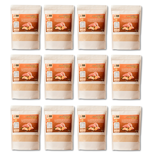 Kit 12 Un Suplemento Farinha Batata Doce Polpa Laranja Pó 5.4kg