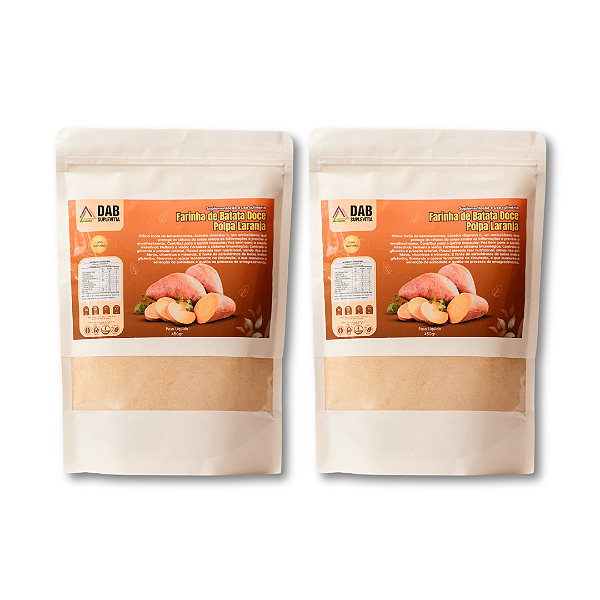 Kit 2 Un Suplemento Farinha Batata Doce Polpa Laranja Pó 900g