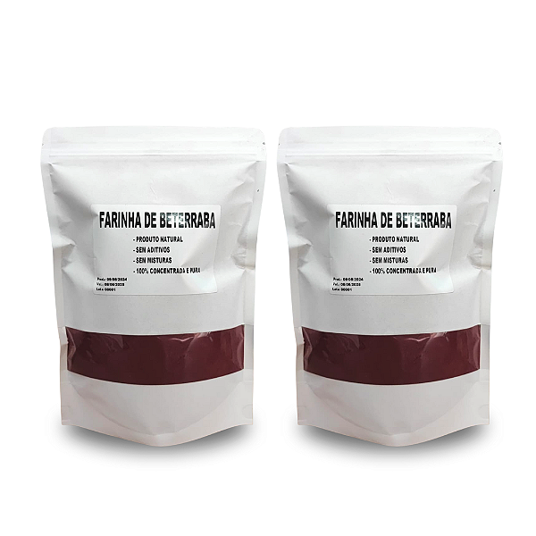 Kit 2 Un Suplemento Farinha Beterraba Pó 1kg