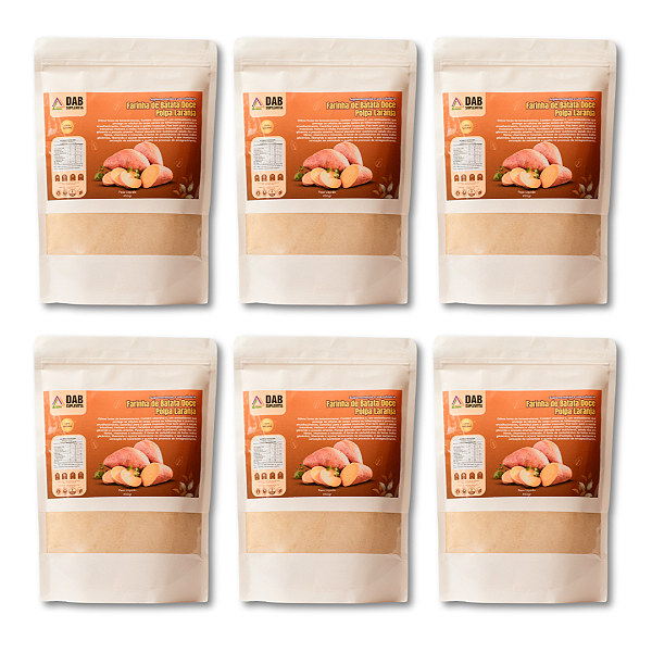 Kit 6 Un Suplemento Farinha Batata Doce Polpa Laranja Pó 2.7kg