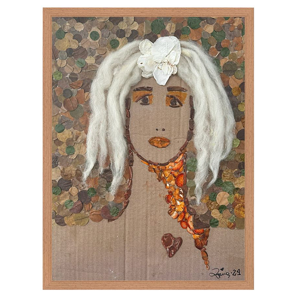 Colagem Orquídea e Matéria M C/ Moldura | By Regina Duarte