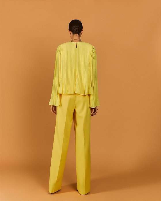 CALÇA RETA MAREH CARDUME AMARELO ( TAM 40)