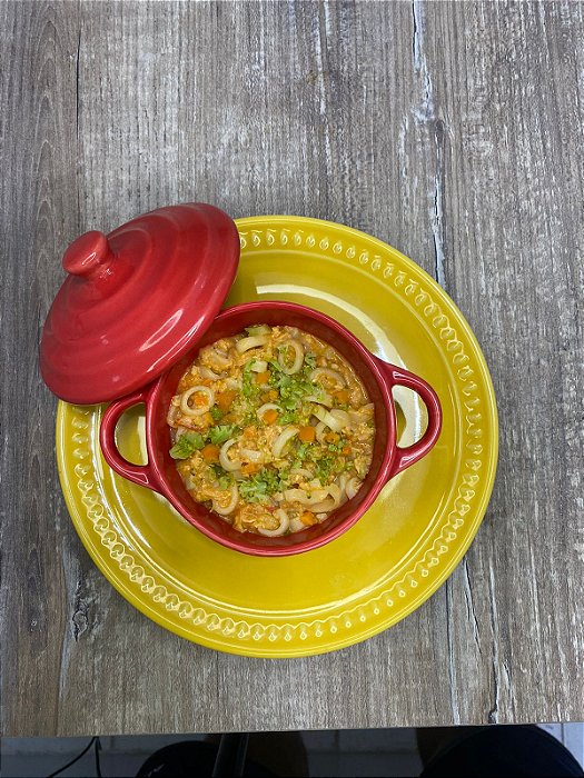 Papa de Frango com macarrão