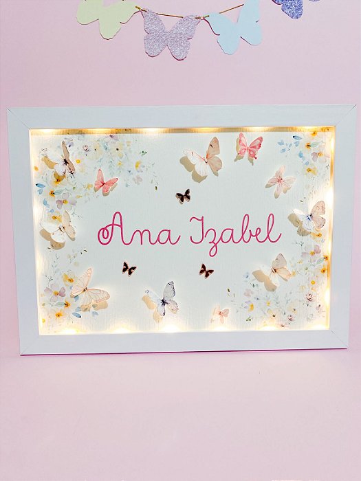 Quadro Iluminado Personalizado - Borboletas 2