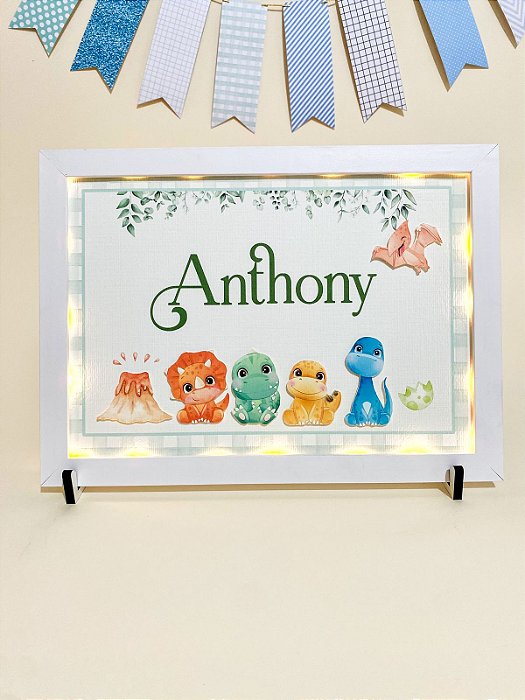 Quadro Iluminado Personalizado - Dinos