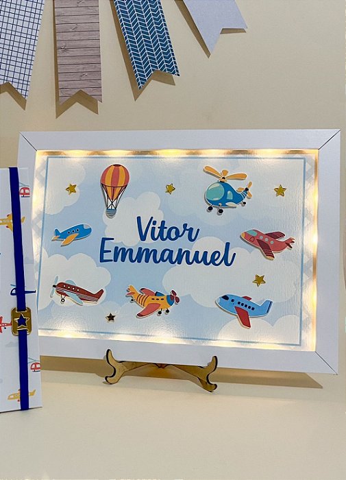 Quadro Iluminado Personalizado -  Aviões