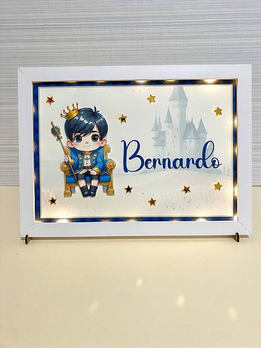 Quadro Iluminado Personalizado -  Menino Príncipe