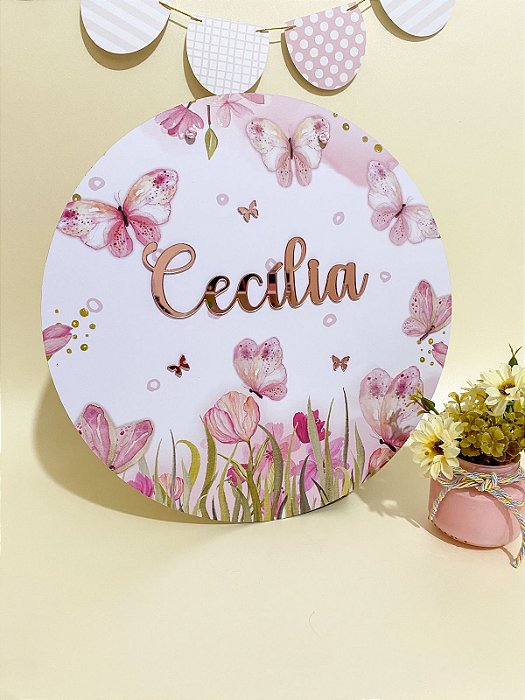 Placa de Porta Maternidade - Jardim de Borboletas