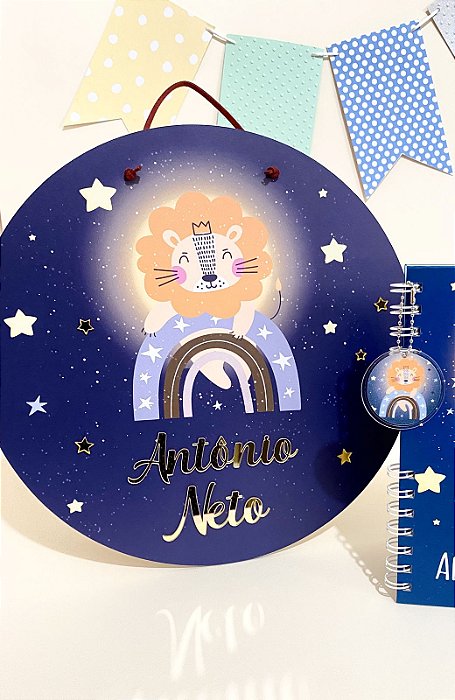 Placa de Porta Maternidade - Leãozinho Estrelar
