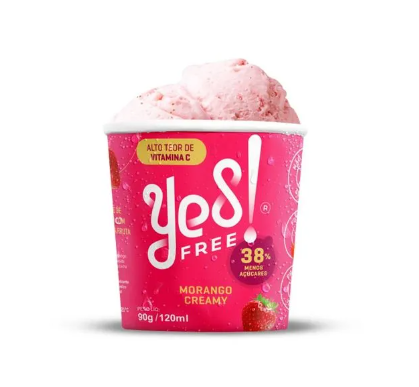 Sorvete Morango Creamy 120ml - Yesfree