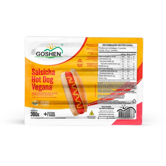 Salsicha de Soja Tipo Hot Dog 300g - Goshen