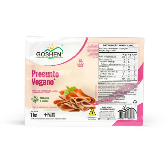 Presunto de Soja Fatiado 1Kg - Goshen