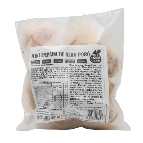 Mini Empada de Alho Poró 300g - Casa da Coxinha Vegana