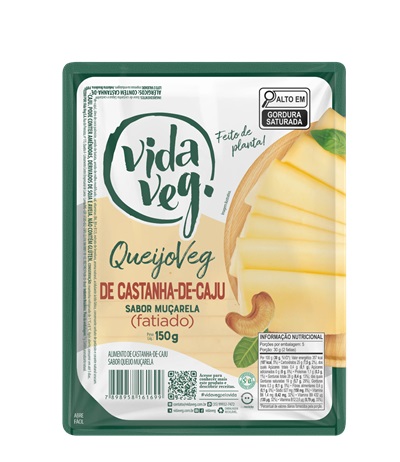 Queijo Muçarela de Castanha de Caju Fatiado 150g - Vida Veg