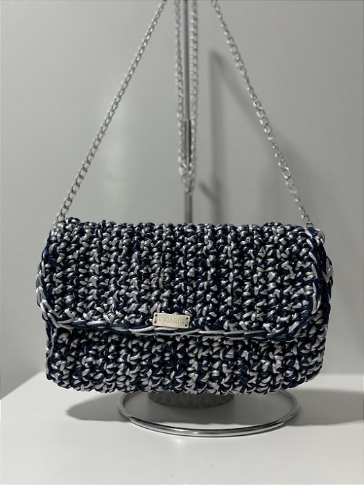 Bolsa Leblon Mesclada Azul com Prata