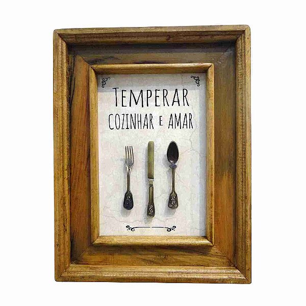Quadro Temperar Cozinhar e Amar
