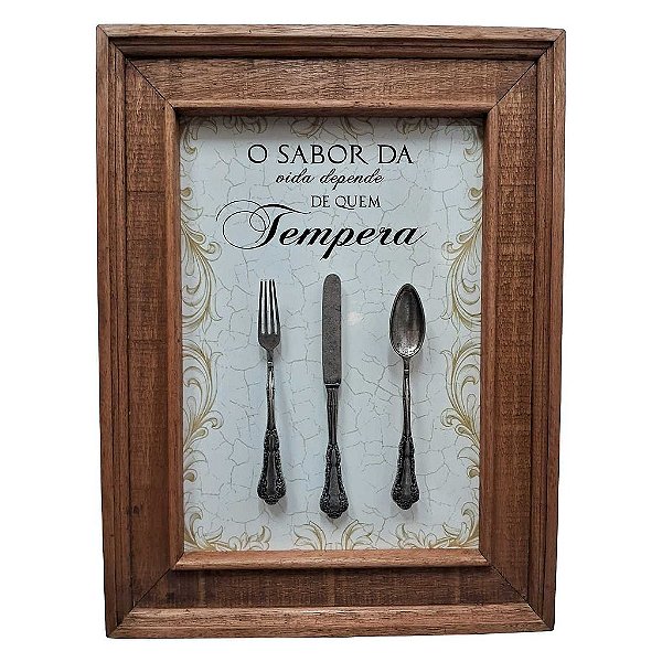 Quadro O Sabor da Vida 3 talheres