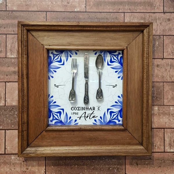 Quadro Cozinhar é uma Arte Azul