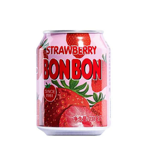 SUCO BONBON HAITAI - MORANGO C/ PEDAÇOS DA FRUTA - LATA 235ML