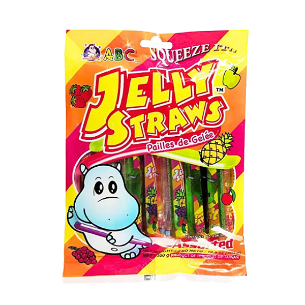 GELATINA DE FRUTAS SORTIDAS JELLY STRAWS - TUBINHOS PRONTO PARA CONSUMIR - 300G