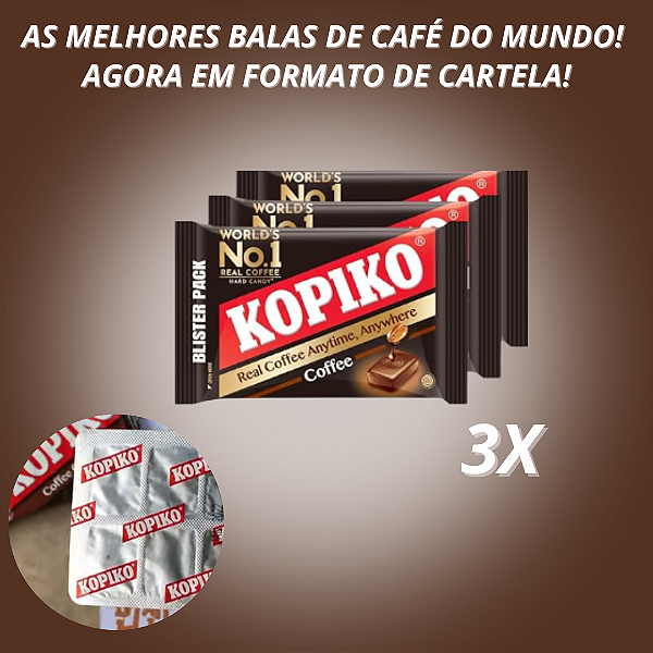 KIT com 3 cartelas Bala Coreana Kopiko | Bala de dorama | Kopiko de cartela | Kopiko em Tablete