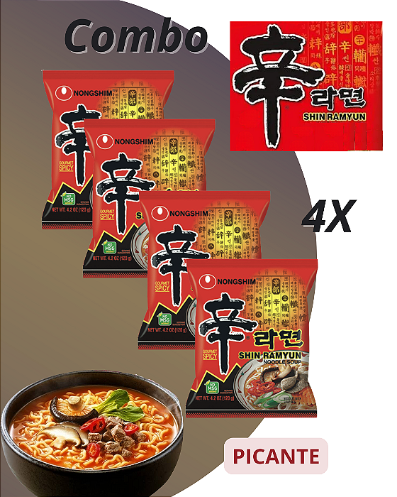 KIT 4 LAMEN SHIN - PACOTE