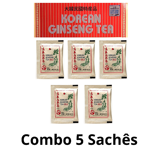 CHÁ COREANO GINSENG - 5  SACHÊS