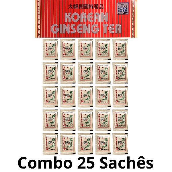 CHÁ COREANO GINSENG - 25  SACHÊS