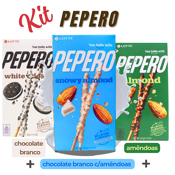 TRIO IRRESISTÍVEL PEPERO – WHITE COOKIE, ALMOND E SNOWY ALMOND
