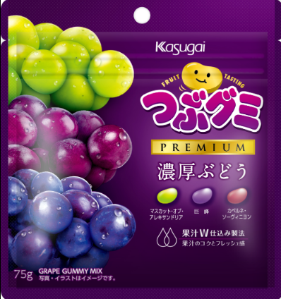BALA JAPONESA KASUGAI GUMMY TRÊS UVAS 75G