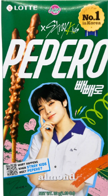 PEPERO AMENDOAS STRAY KIDS PACOTE 37G
