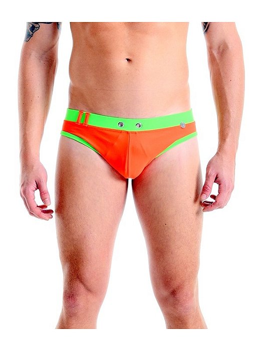 Sunga Brief Cut | com bojo - Coral Flúor