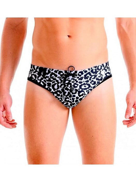 Sunga Brief Cut | com bojo - LEOPARDO Leopard Print
