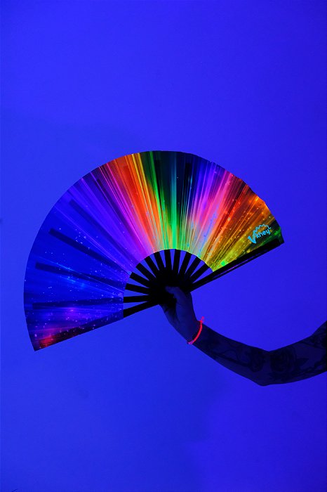 LEQUE BAMBU GRANDE KHEY | ARCO-ÍRIS NEON