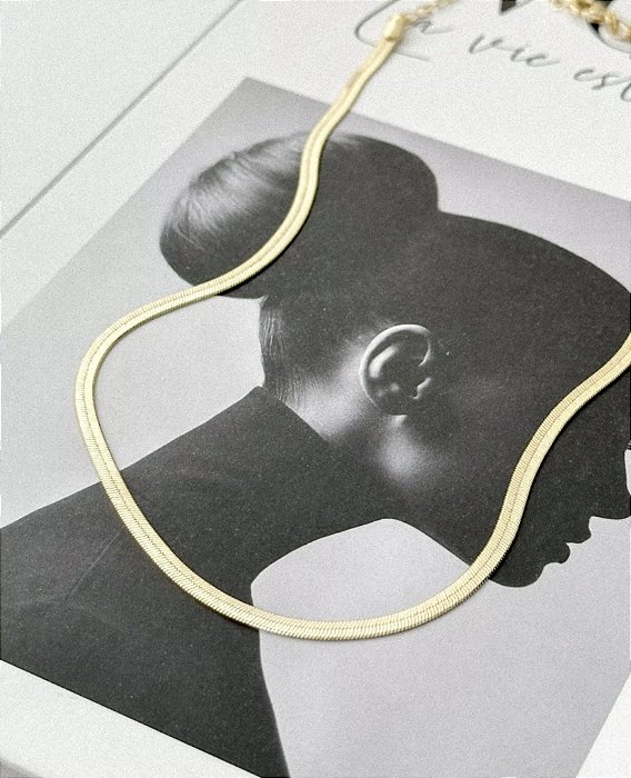 Colar Fita Snake dourado