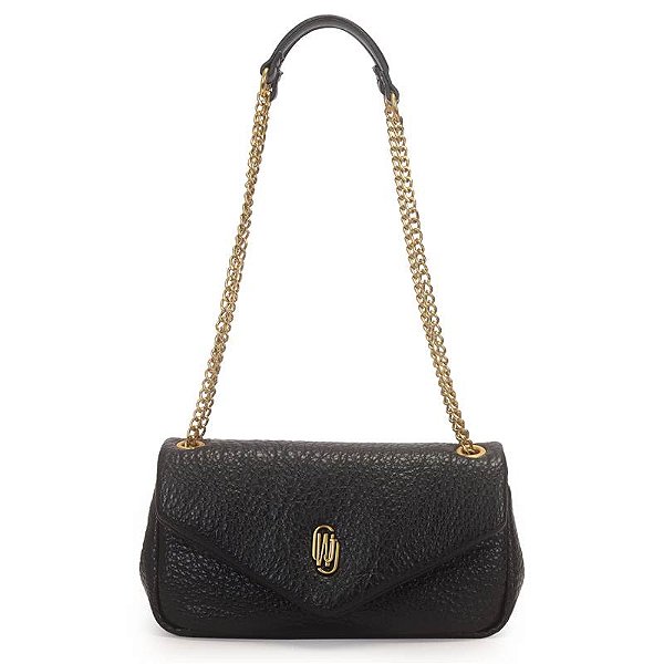 Bolsa Transversal Media Com Alca Corrente preta