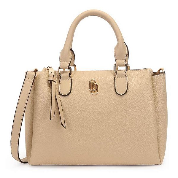 Bolsa Satchel Media Com Compartimento Areia