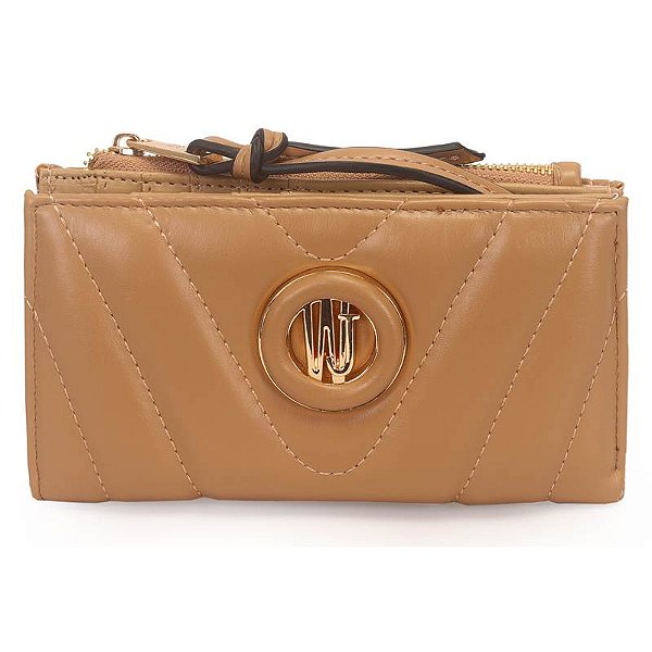 Carteira Media Matelasse Camel