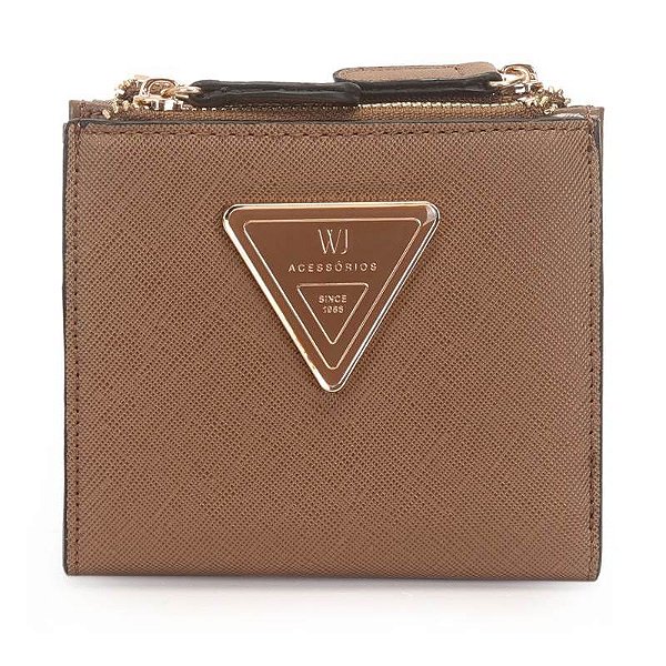 Carteira Pequena Dois Ziperes Logo Metal Resinado Fendi