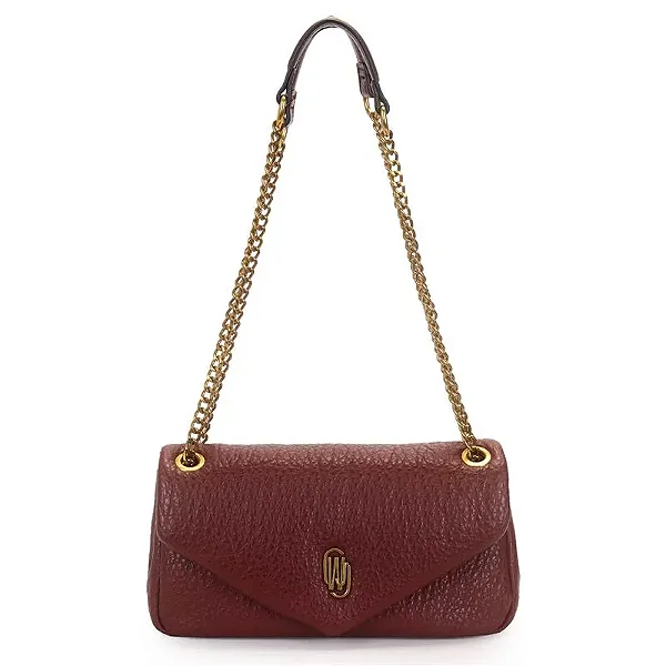 BOLSA TRANSVERSAL MEDIA COM ALÇA CORRENTE BURGUNDY