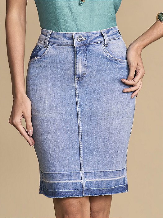 SAIA TRADICIONAL JEANS COM DETALHE DE TERMOCOLANTE - TITANIUM